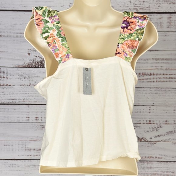 Anthropology Tiny Petites Embroidered Sleeveless Shirt Size SP {EX+} - Picture 2 of 5